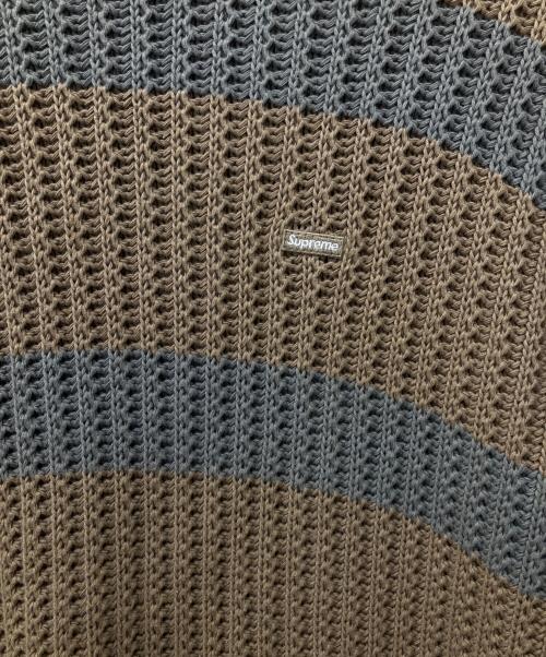 SUPREME（シュプリーム）SUPREME (シュプリーム) 25SS Stripe Small Box Sweater ブラウン×グレー サイズ:Lの古着・服飾アイテム
