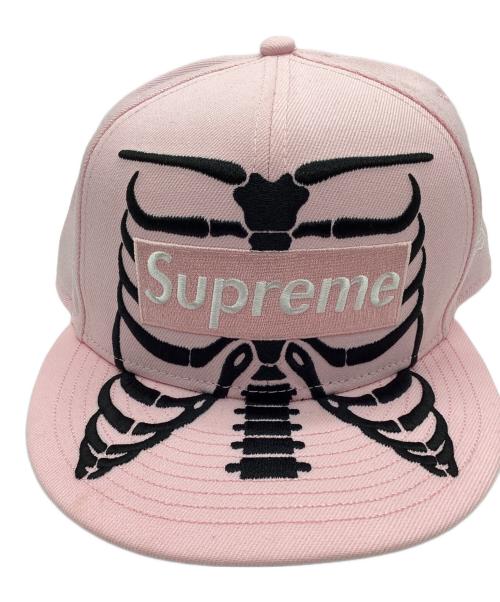 SUPREME（シュプリーム）SUPREME (シュプリーム) New Era (ニューエラ) Bones Box Logo ピンク×ブラックの古着・服飾アイテム