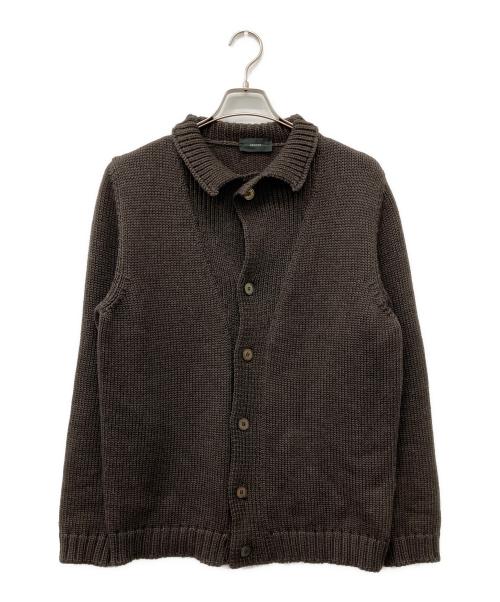 Zanone（ザノーネ）Zanone (ザノーネ) スタンドカラーウールカーディガン ブラウン サイズ:50の古着・服飾アイテム