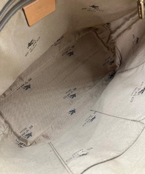 ETRO（エトロ）ETRO (エトロ) 花柄トートバッグ ベージュ×ボルドーの古着・服飾アイテム