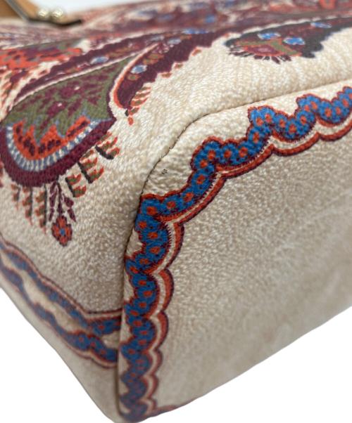 ETRO（エトロ）ETRO (エトロ) 花柄トートバッグ ベージュ×ボルドーの古着・服飾アイテム