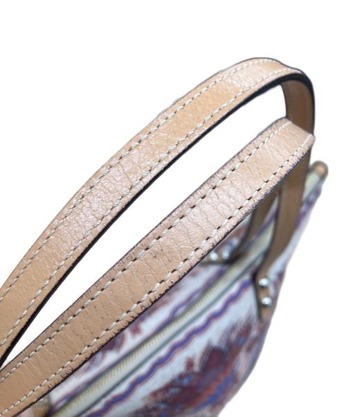 ETRO（エトロ）ETRO (エトロ) 花柄トートバッグ ベージュ×ボルドーの古着・服飾アイテム