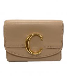 Chloe（クロエ）の古着「Cロゴコンパクトウォレット」｜ベージュ