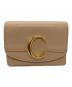 Chloe（クロエ）の古着「Cロゴコンパクトウォレット」｜ベージュ