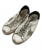 GOLDEN GOOSEゴールデングース）の古着「SUPERSTAR ダメージ加工スニーカー」｜ベージュ×ブラック