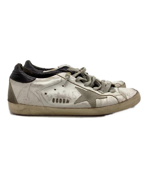 GOLDEN GOOSE（ゴールデングース）GOLDEN GOOSE (ゴールデングース) SUPERSTAR ダメージ加工スニーカー ベージュ×ブラック サイズ:38の古着・服飾アイテム