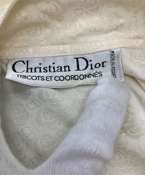 Christian Dior（クリスチャン ディオール）Christian Dior (クリスチャン ディオール) CDローズシルクブラウス ベージュ サイズ:表記なしの古着・服飾アイテム