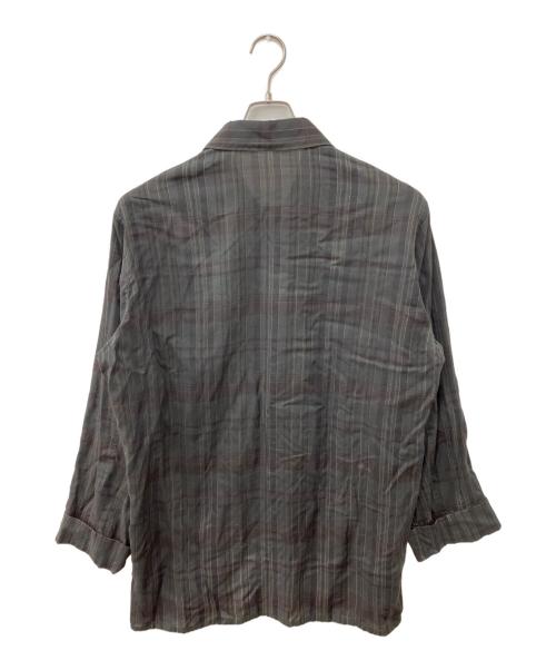 Yohji Yamamoto pour homme（ヨウジヤマモト プールオム）Yohji Yamamoto pour homme (ヨウジヤマモト プールオム) 00SS チェックレーヨンロングシャツコート グレー サイズ:XLの古着・服飾アイテム