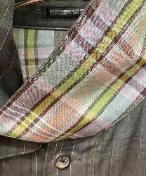 Yohji Yamamoto pour homme（ヨウジヤマモト プールオム）Yohji Yamamoto pour homme (ヨウジヤマモト プールオム) 00SS チェックレーヨンロングシャツコート グレー サイズ:XLの古着・服飾アイテム