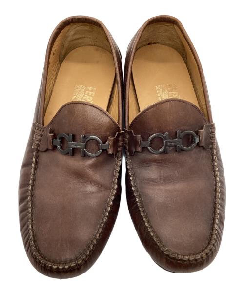 Salvatore Ferragamo（サルヴァトーレ フェラガモ）Salvatore Ferragamo (サルヴァトーレ フェラガモ) ビットローファー ブラウン サイズ:6 1/2の古着・服飾アイテム