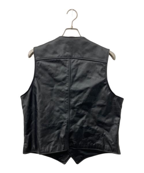 Schott（ショット）Schott (ショット) レザーベスト ブラック サイズ:Lの古着・服飾アイテム