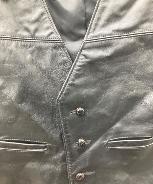 Schott（ショット）Schott (ショット) レザーベスト ブラック サイズ:Lの古着・服飾アイテム