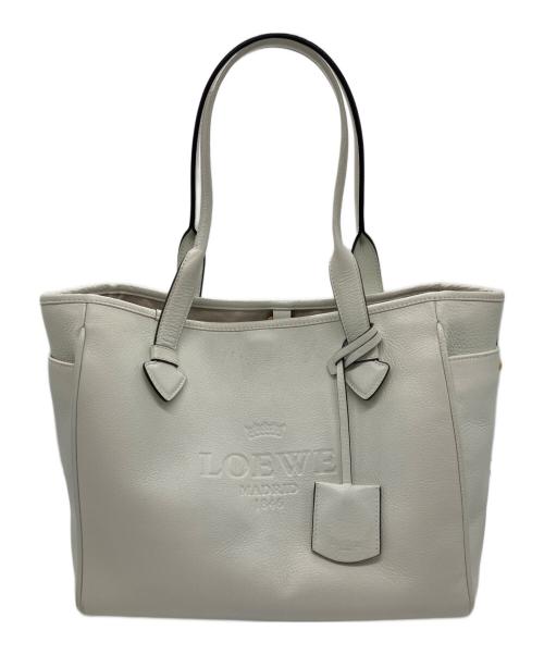 LOEWE（ロエベ）LOEWE (ロエベ) ヘリテージレザートートバッグ ホワイトの古着・服飾アイテム