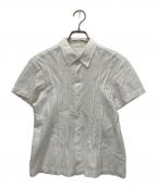 tricot COMME des GARCONSトリココムデギャルソン）の古着「01ss プリーツ半袖シャツ」｜ホワイト