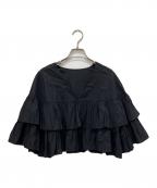 LE PHILル フィル）の古着「25SSナイロンストレッチフリルジャケット」｜ブラック