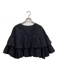 LE PHIL（ル フィル）の古着「25SSナイロンストレッチフリルジャケット」｜ブラック