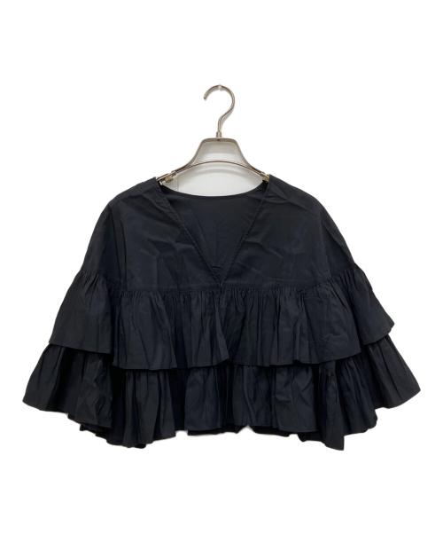 LE PHIL（ル フィル）LE PHIL (ル フィル) 25SSナイロンストレッチフリルジャケット ブラック サイズ:Freeの古着・服飾アイテム