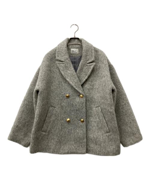 EMMA ROUGE VIF（エマルージュヴィフ）EMMA ROUGE VIF (エマルージュヴィフ) ラメシャギースライバーPコート ライトグレー サイズ:Free 未使用品の古着・服飾アイテム