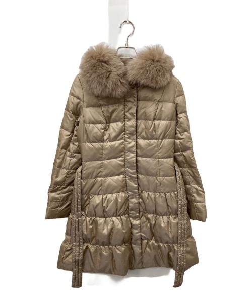 ANAYI（アナイ）ANAYI (アナイ) フォックスファー付きダウンコート ベージュ サイズ:Mの古着・服飾アイテム