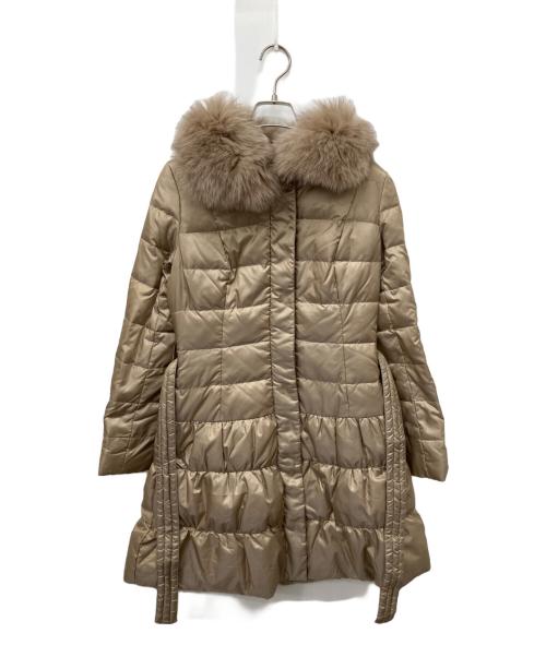ANAYI（アナイ）ANAYI (アナイ) フォックスファー付きダウンコート ベージュ サイズ:Mの古着・服飾アイテム