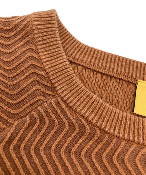 Dime（ダイム）Dime (ダイム) Wave Cable Knit Sweater ブラウン サイズ:Lの古着・服飾アイテム