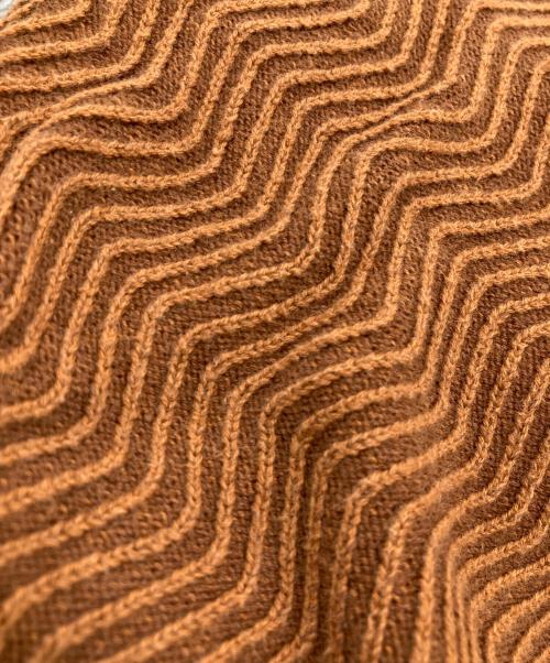 Dime（ダイム）Dime (ダイム) Wave Cable Knit Sweater ブラウン サイズ:Lの古着・服飾アイテム