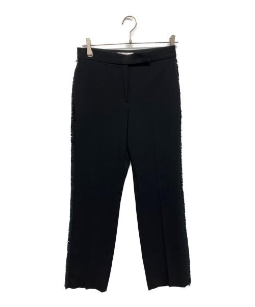MaxMara（マックスマーラ）MaxMara (マックスマーラ) サイドラインフリンジスラックス ブラック サイズ:36の古着・服飾アイテム