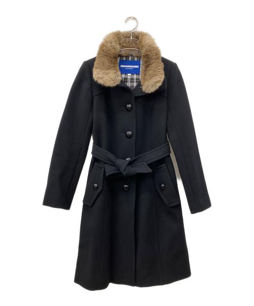 BURBERRY BLUE LABEL（バーバリーロンドンブルーレーベル）BURBERRY BLUE LABEL (バーバリーロンドンブルーレーベル) スタンドカラーコート ブラック サイズ:38の古着・服飾アイテム