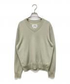 Maison Margielaメゾンマルジェラ）の古着「22AWエコカシミア100％Vネックセーター」｜グリーン