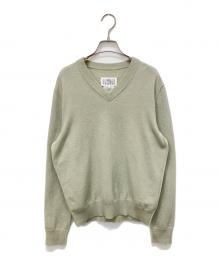 Maison Margiela（メゾンマルジェラ）の古着「22AWエコカシミア100％Vネックセーター」｜グリーン