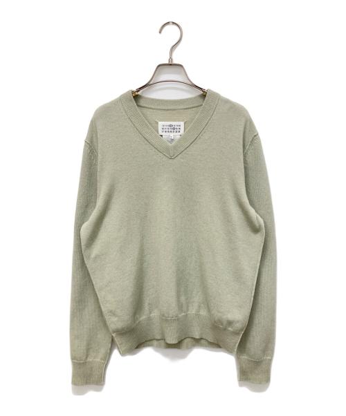 Maison Margiela（メゾンマルジェラ）Maison Margiela (メゾンマルジェラ) 22AWエコカシミア100％Vネックセーター グリーン サイズ:Mの古着・服飾アイテム