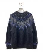 Coohemコーヘン）の古着「MOHAIR NORDIC KNIT/モヘアノルディックニット」｜ブラック