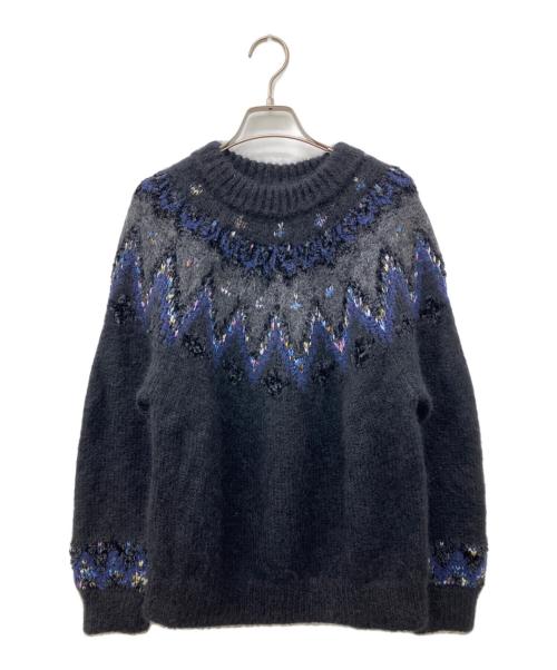 Coohem（コーヘン）Coohem (コーヘン) MOHAIR NORDIC KNIT/モヘアノルディックニット ブラック サイズ:Mの古着・服飾アイテム