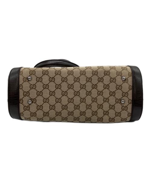 GUCCI（グッチ）GUCCI (グッチ) バンブーミニボストンバッグ GGキャンバス キャンバス×レザー ハンドバッグ ブラウンの古着・服飾アイテム