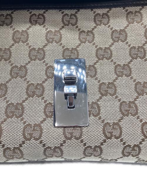 GUCCI（グッチ）GUCCI (グッチ) バンブーミニボストンバッグ GGキャンバス キャンバス×レザー ハンドバッグ ブラウンの古着・服飾アイテム