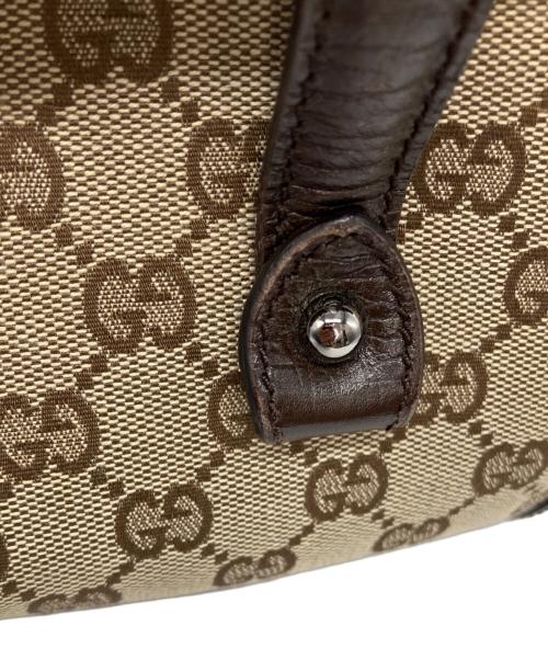 GUCCI（グッチ）GUCCI (グッチ) バンブーミニボストンバッグ GGキャンバス キャンバス×レザー ハンドバッグ ブラウンの古着・服飾アイテム
