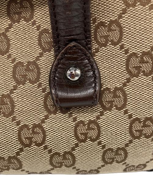 GUCCI（グッチ）GUCCI (グッチ) バンブーミニボストンバッグ GGキャンバス キャンバス×レザー ハンドバッグ ブラウンの古着・服飾アイテム