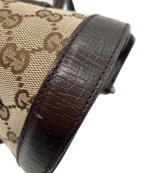 GUCCI（グッチ）GUCCI (グッチ) バンブーミニボストンバッグ GGキャンバス キャンバス×レザー ハンドバッグ ブラウンの古着・服飾アイテム
