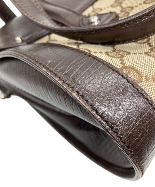 GUCCI（グッチ）GUCCI (グッチ) バンブーミニボストンバッグ GGキャンバス キャンバス×レザー ハンドバッグ ブラウンの古着・服飾アイテム