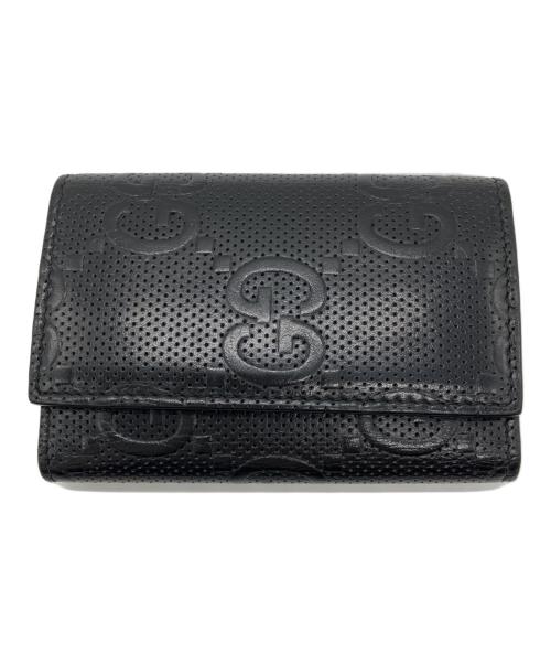 GUCCI（グッチ）GUCCI (グッチ) エンボスジャンボキーケース ブラックの古着・服飾アイテム