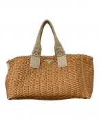 PRADAプラダ）の古着「カナパラージラフィアバッグ」｜ブラウン