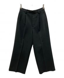 Spick and Span（スピック＆スパン）の古着「ダブルクロスツータックパンツ」｜ブラック