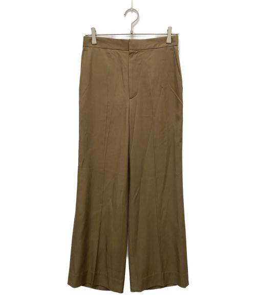 Spick and Span（スピック＆スパン）Spick and Span (スピック＆スパン) レーヨンツイルスリムフレアパンツ ブラウン サイズ:38の古着・服飾アイテム