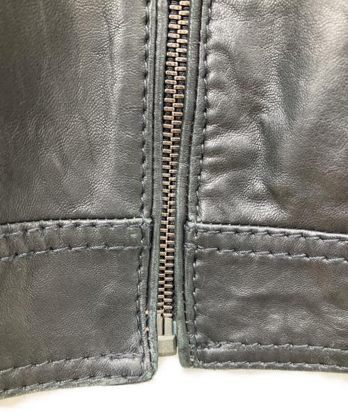 HUGO BOSS（ヒューゴ ボス）HUGO BOSS (ヒューゴ ボス) ラムレザージャケット ブラック サイズ:46の古着・服飾アイテム