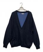 CAHLUMNカウラム）の古着「Merino Wool+Cotton Loop Back V-neck Sweatshirt」｜ネイビー