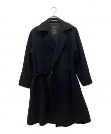Y's（ワイズ）の古着「05AWベルテッドウールロングコート」｜ブラック