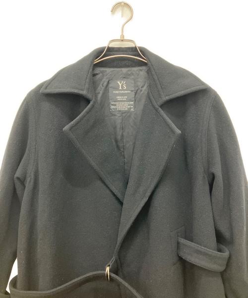 Y's（ワイズ）Y's (ワイズ) 05AWベルテッドウールロングコート ブラック サイズ:XLの古着・服飾アイテム