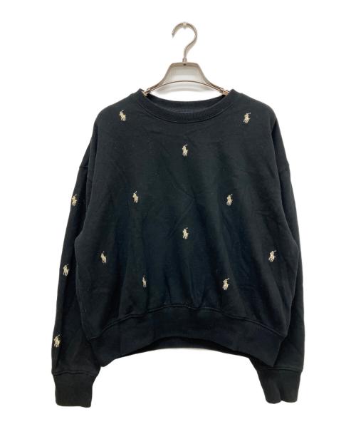 POLO RALPH LAUREN（ポロ・ラルフローレン）POLO RALPH LAUREN (ポロ・ラルフローレン) ポニー総柄スウェット ブラック サイズ:Lの古着・服飾アイテム