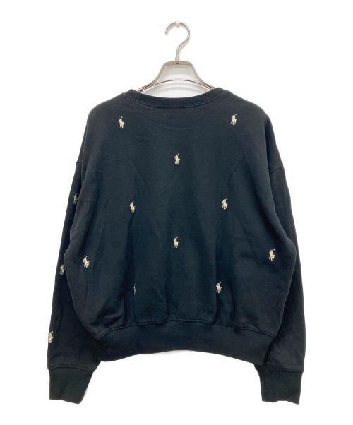 POLO RALPH LAUREN（ポロ・ラルフローレン）POLO RALPH LAUREN (ポロ・ラルフローレン) ポニー総柄スウェット ブラック サイズ:Lの古着・服飾アイテム