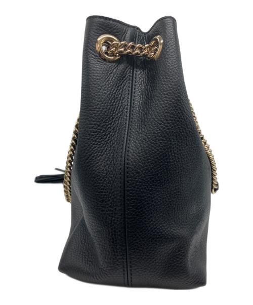 GUCCI（グッチ）GUCCI (グッチ) インターロッキングGチェーンショルダーバッグ ブラックの古着・服飾アイテム